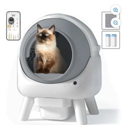 els pet Orbitie Wide Opening Self Cleaning Cat Litter Box, Automatic Cat Litter Box with App Control, Odor-Control and Dual Safety Protection