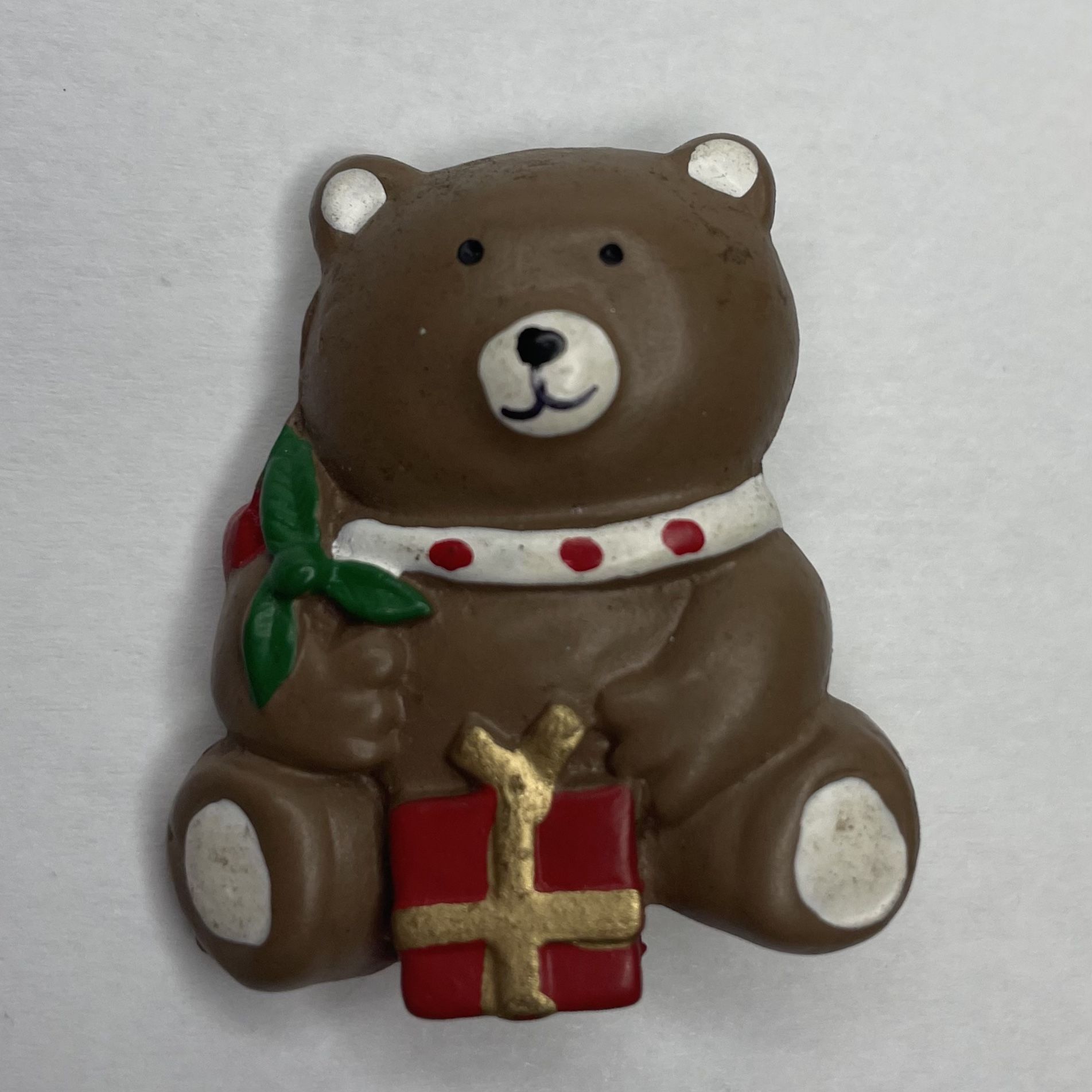 Vintage Christmas Bear Pin / Brooch
