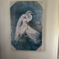 Print On Canvas:  Egret Pair