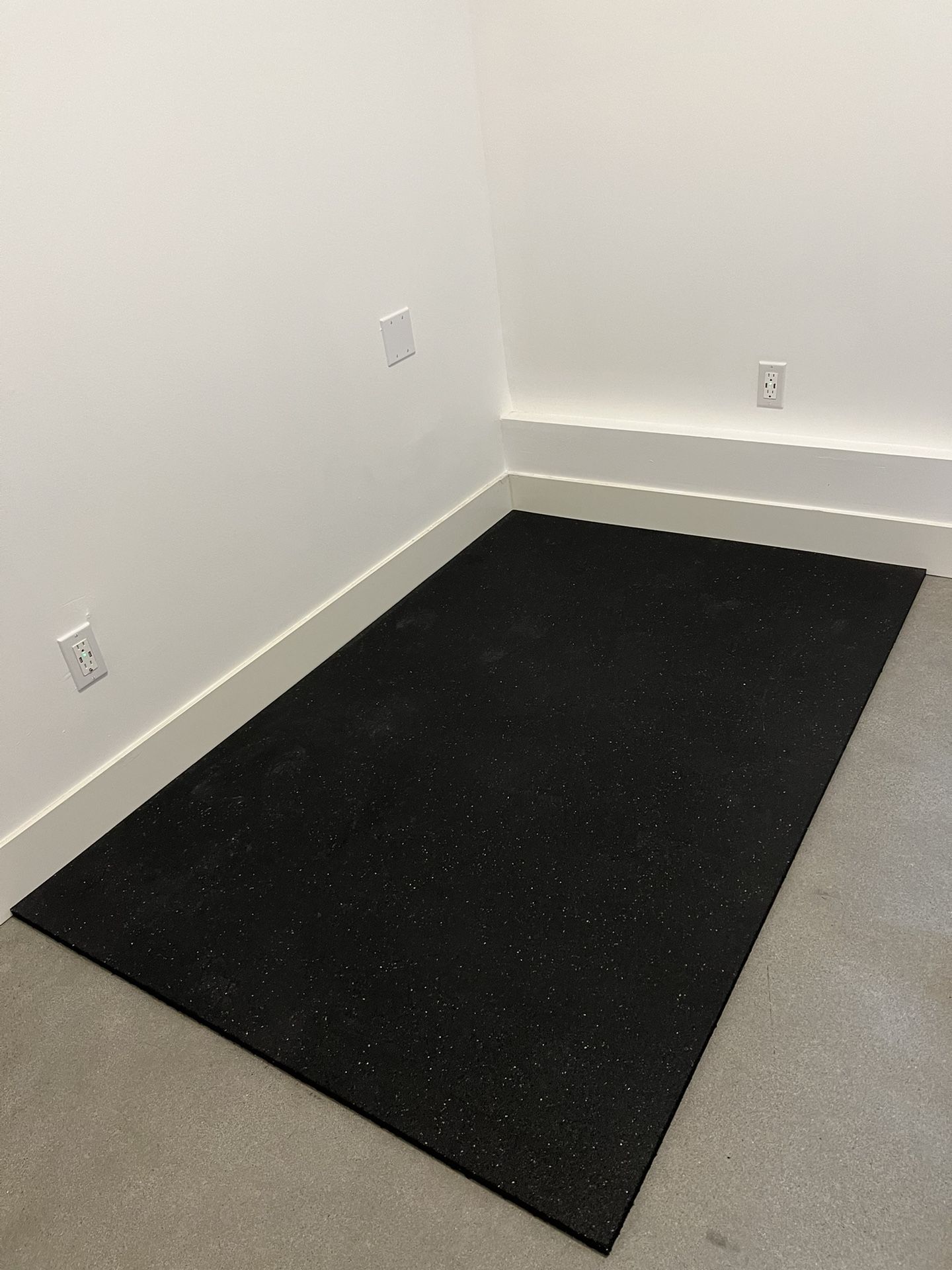 Gym Excercise Mat 4 X 6 Ft Black Heavy Duty Rubber Flooring Mat