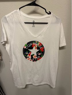 Converse White Women’s Logo Tshirt, Large