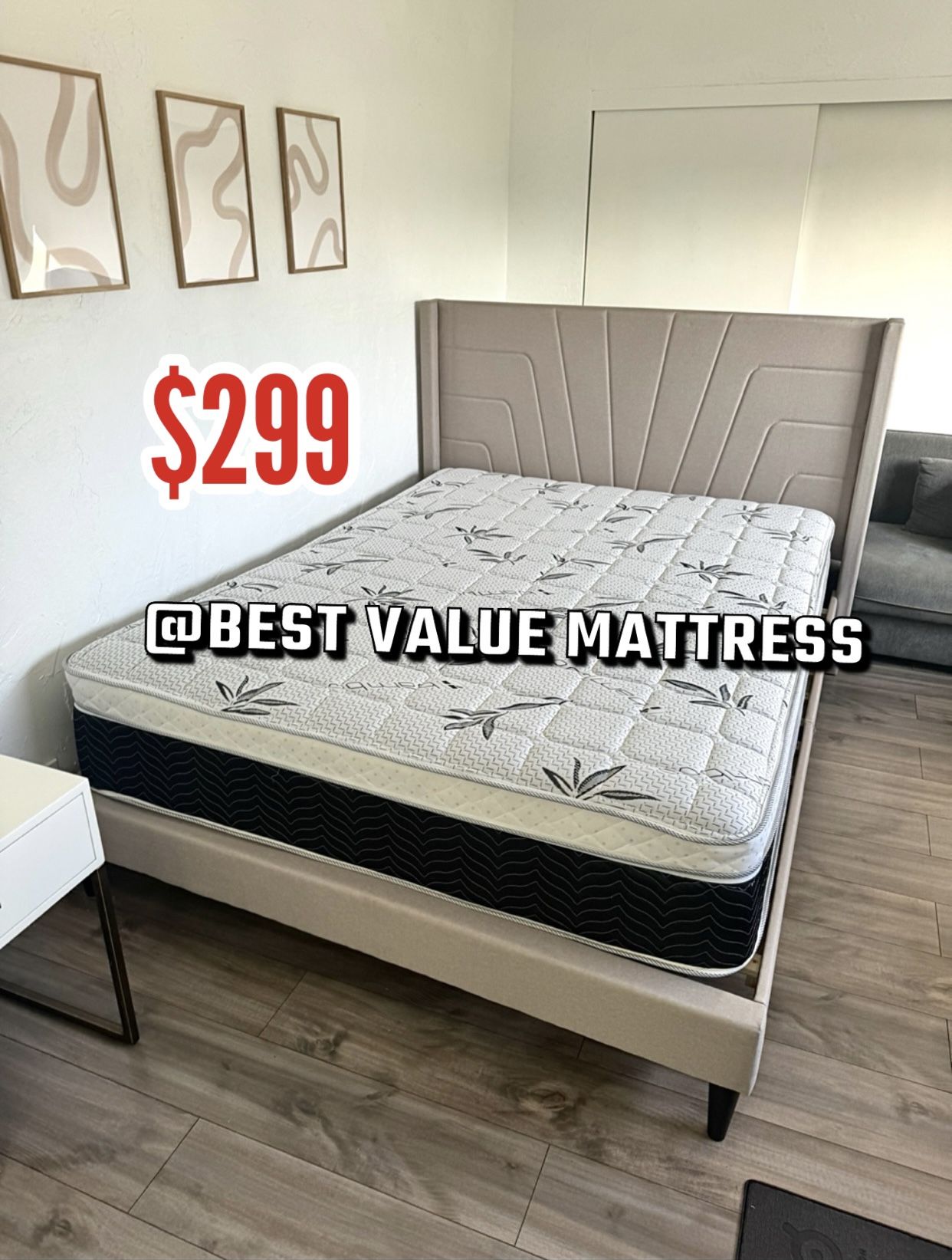 New Queen Bed Frame With Mattress