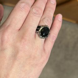Awesome Dragon Claw Obsidian Stone Ring