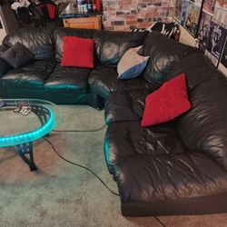 NEED GONE ASAP Three Piece Leather Sectional