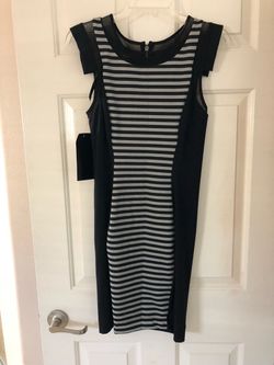 Bebe Bonded Striped Knit dress, Size S