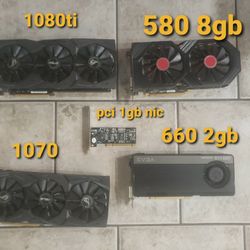 Graphics Card Lot And Pci Gigabit Nic 330 OBO