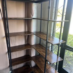 Corner Flower Rack 6-Tier Tall Wood Plant Stand,