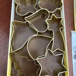 Vintage Zenker Gold Colored German Cookie Cutters—Box of 8