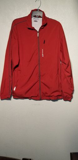 Men's REEBOK Windbreaker Jacket -Orange on Orange - SIZE M - Fully Lined Zip-Up