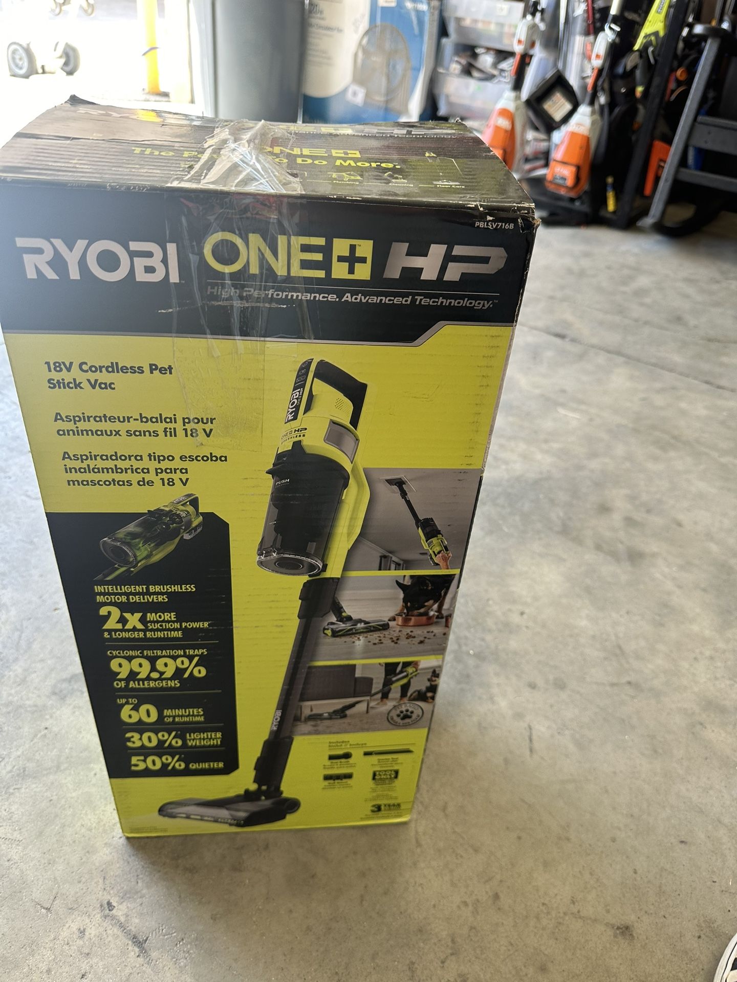 RYOBI ONE+ HP 18V Brushless Bagless Cordless Pet Mesh Filter Stick