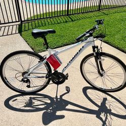 Schwinn Network 3.0 Hybrid Bike, Men and Women, 700c Wheels,18-Inch Adult Frame, Front Suspension Alloy Linear Brakes