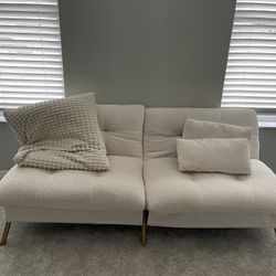 Futon White Sherpa Fleece Couch