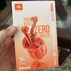 JBL Tune 225 TWS Pure Bass In Ear Buds Orange NEW