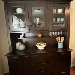 Pottery Barn Benchwright Hutch and Buffet in Alfresco  Brown