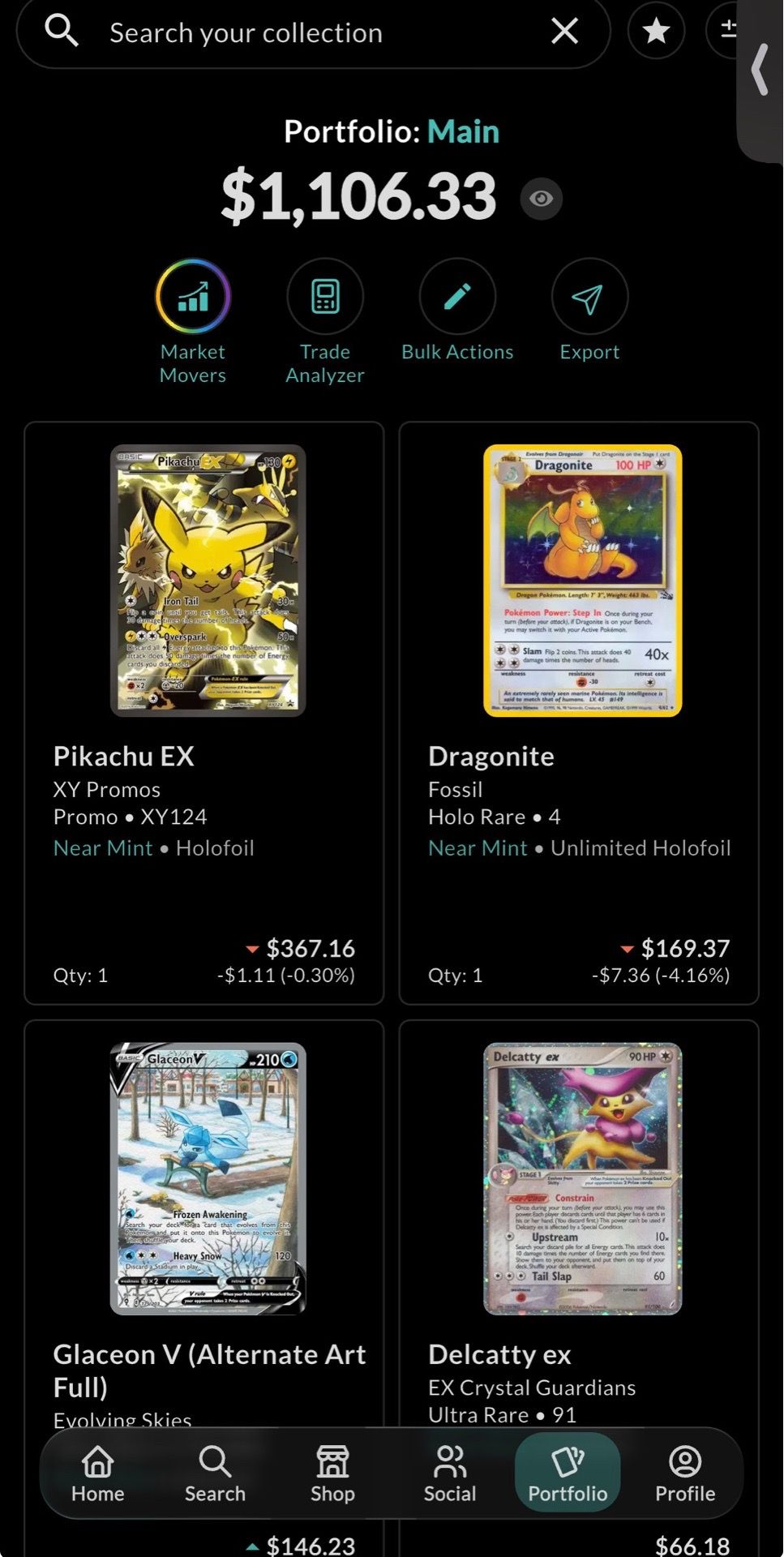 Some cards and prices