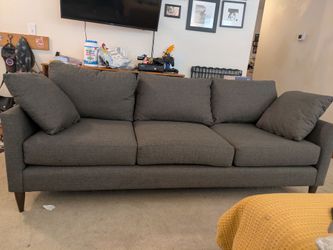 Large blue designer sofa "stylus"