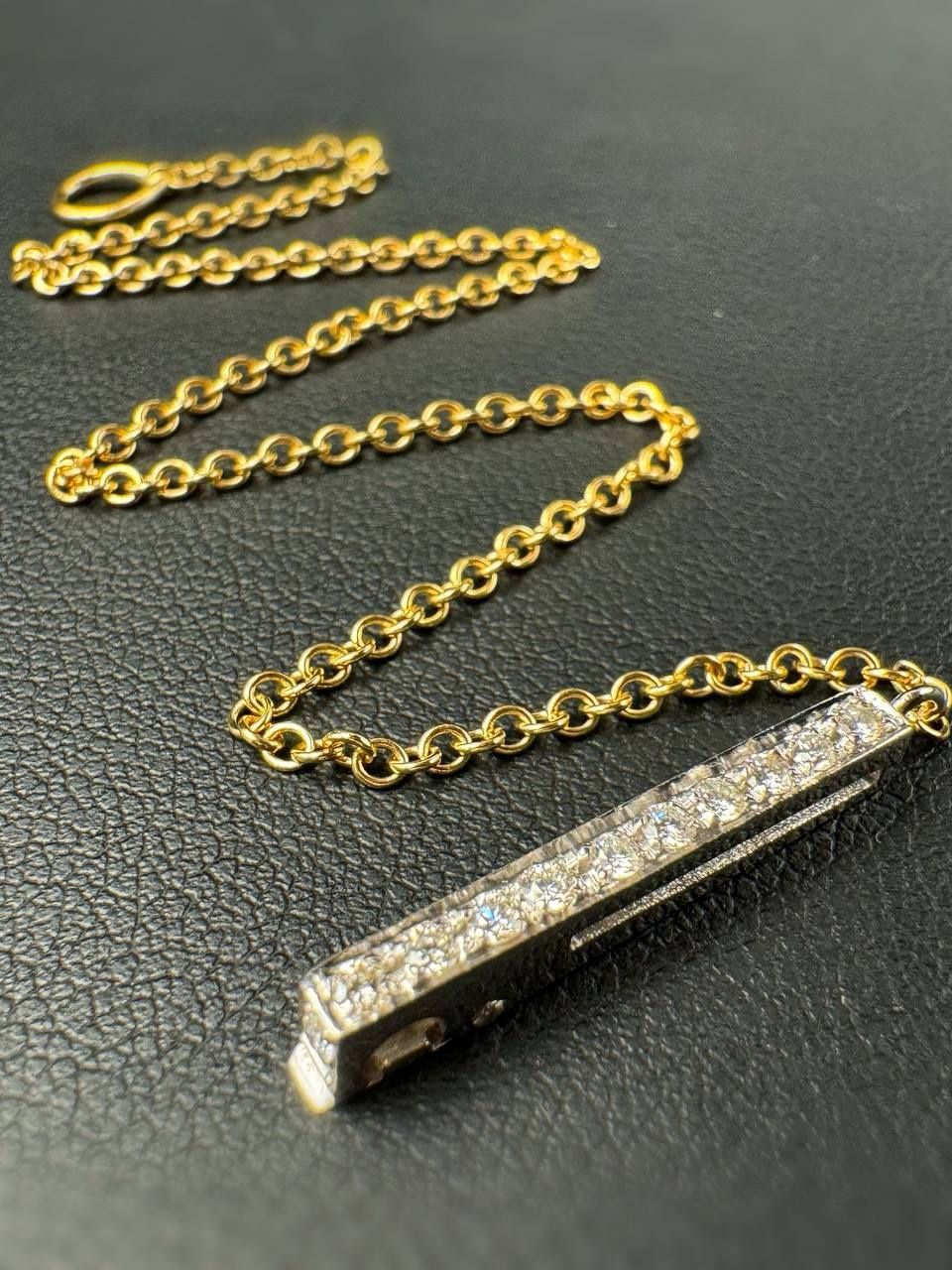 18K Solid Yellow & White Gold 0.35CTW Diamond Anklet 9” Bracelet 2mm
