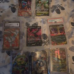 5 graded pokemon cards and 3 other pokemon cards