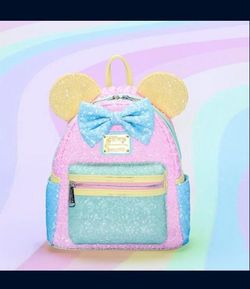 Disney Loungefly Pastel Sequin Mini Backpack — Limited Edition