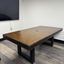 Industrial Walnut Finish Conference Table (44” x 80” + 20” Leaf) Office Furniture