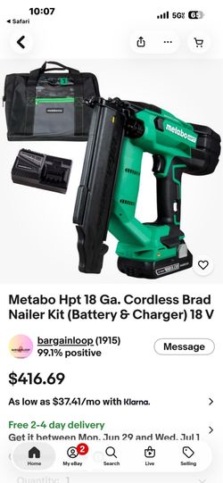 Metabo/ hitachi Brad nailer 18 ga