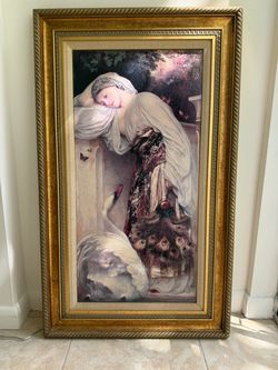 Large Framed Classical Art Print in Ornate Gold Frame