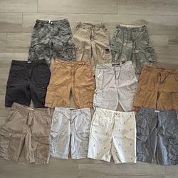 Mens Boys Shorts Lot 11 Pairs Old Navy Southpole Goodfellow Cat Jack Vans Urban Pipeline Size 30 31 16 18