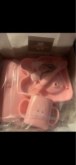 Pink Bunny Baby Feeding Set