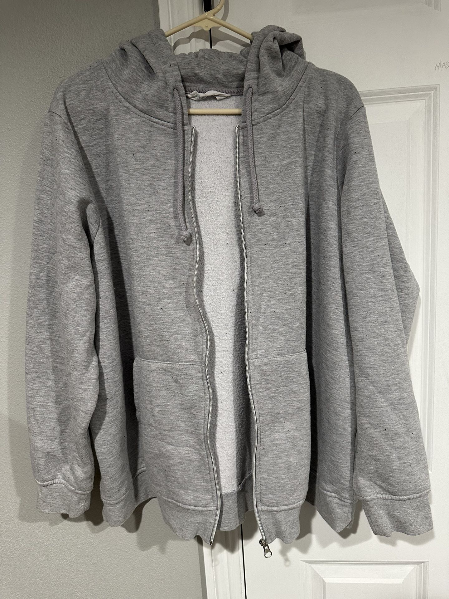 Gray Zip Up Hoodie Large