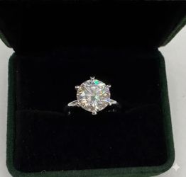 💎 NEW 5 Carat Moissanite Ring | Size 6.5 | S925 Sterling Silver | GRA Certified