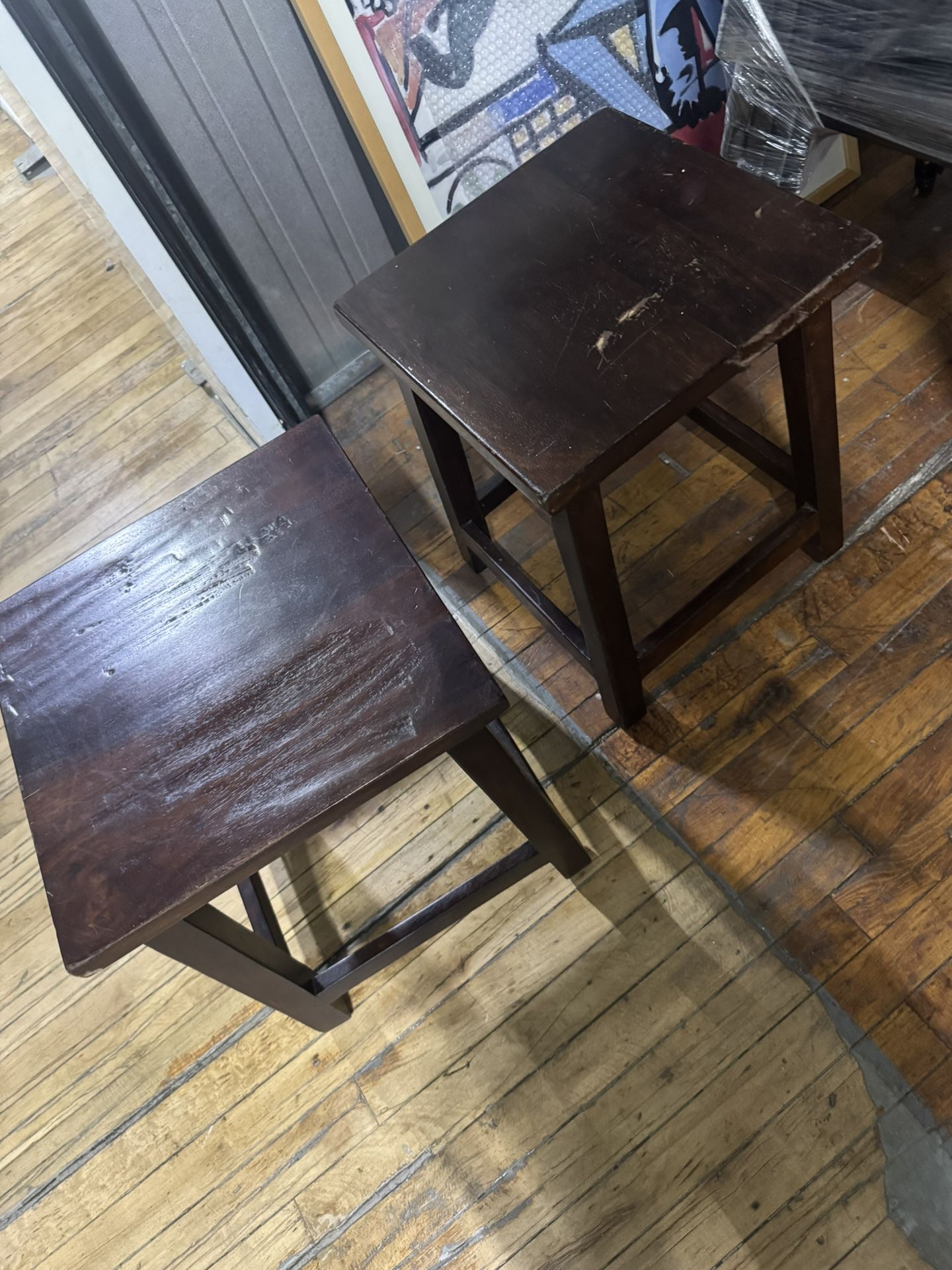 Wood Stools / End Tables Set Of 2 for Just $5 