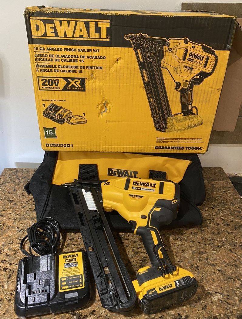 DEWALT DCN650D1 20 Volt MAX XR 15 GA Brushless Cordless Angled - Main Image