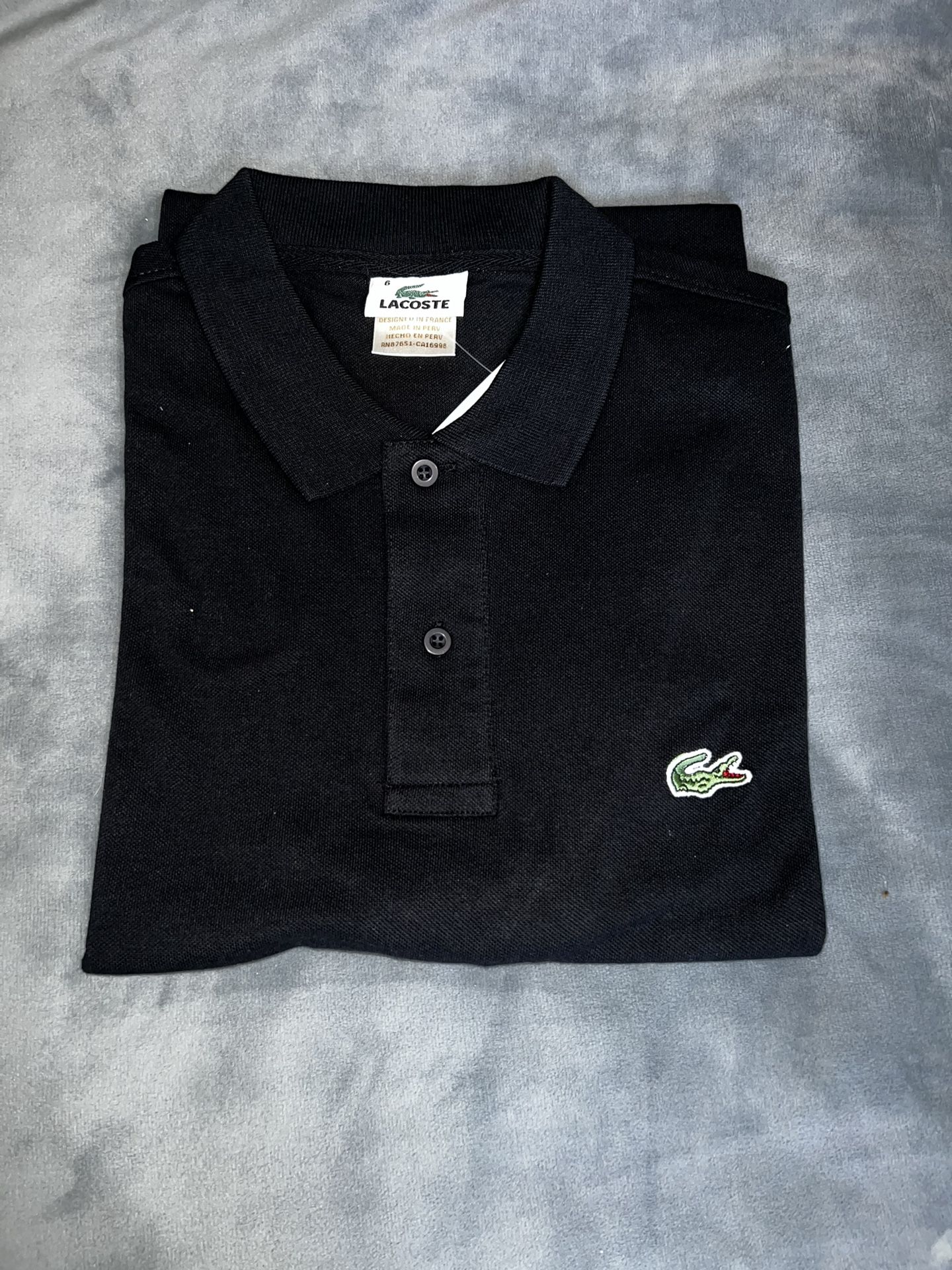 Lacoste Polo Mens Size M In Black 