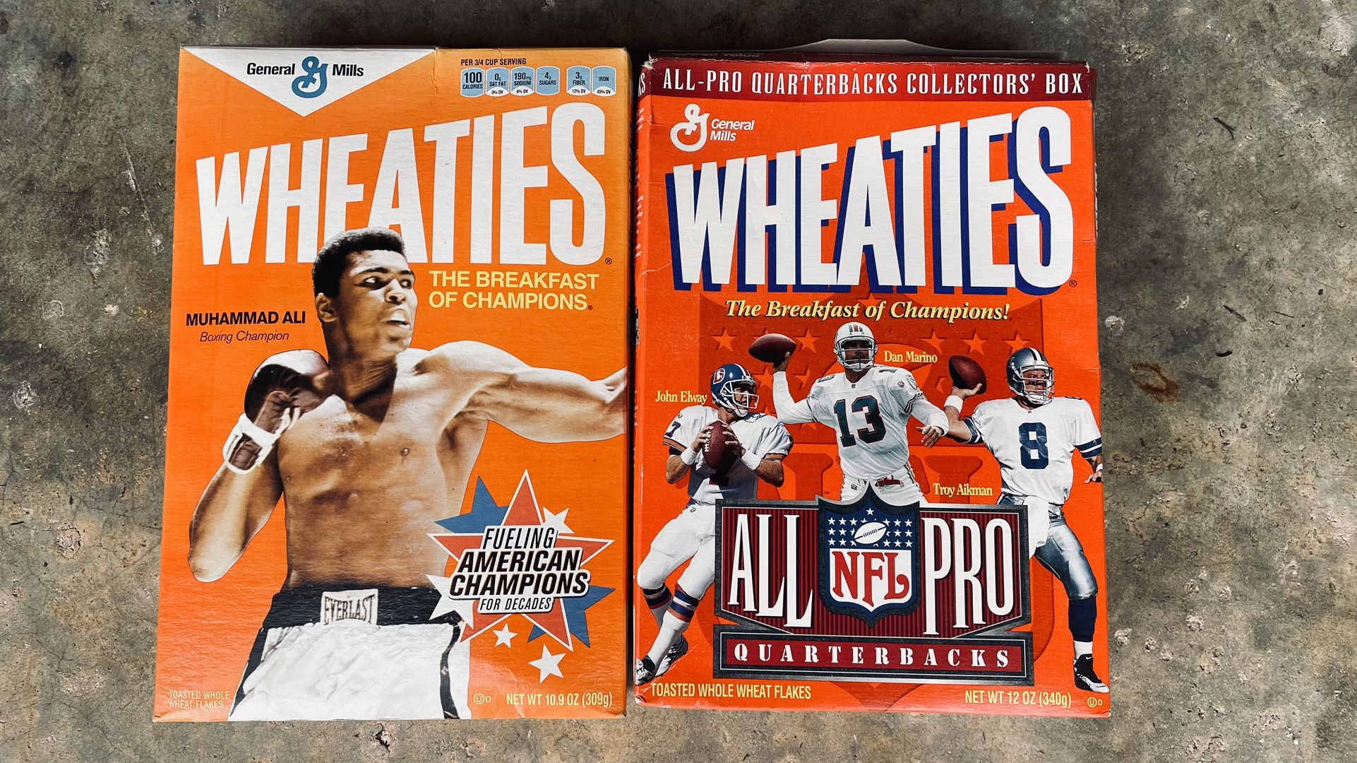 2 wheaties boxes $50.00 CASH, TEXT FOR PRICES