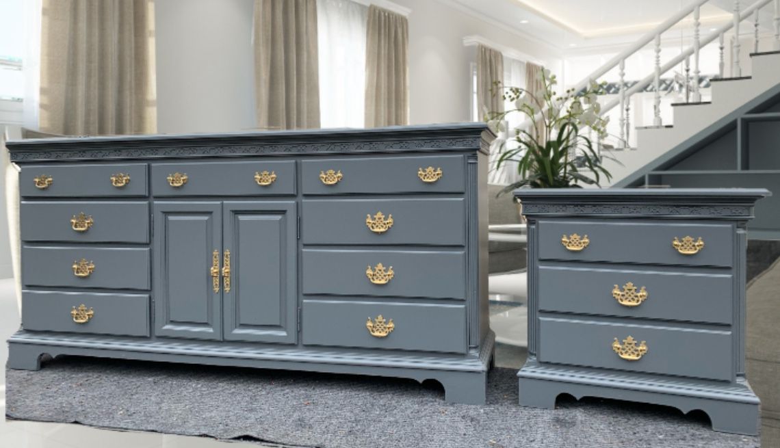 Sale Gorgeous Green Bassett Dresser & Nightstand 