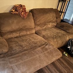 Brown Suede Couch 