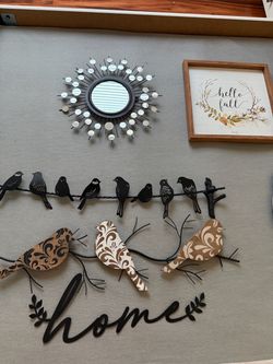 Birds on Wire Home Wall Decor Set