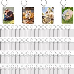Outus Sublimation Blanks Keychains Board Christmas Ornaments DIY MDF Heat Transfer Keychains Double-Sided Pendants Blank Keychains for Sublimation Key