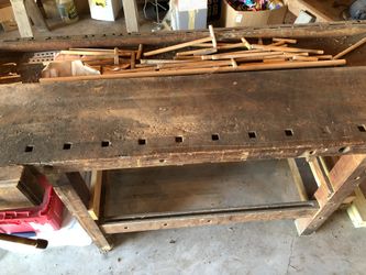 Antique carpenters woodworking bench