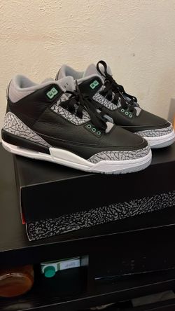 Retro 3s Black/green Glow Wolf Grey Never Worn