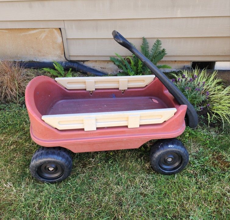 Fisher Price Vintage Wagon Toy, Garden Or Picnic Wagon 31-1/2" Long.