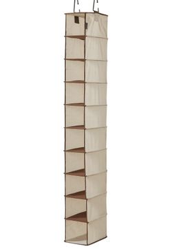 WANNAKEEP 10 Shelf Hanging Shoe Organizer, Shoe Holder for Closet, 10 Mesh Pockets for Accessories, Breathable Polyester and Cotton, 5.5x11x54 inches