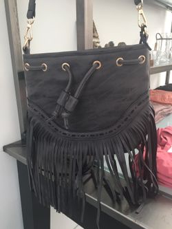 Fringe purse black