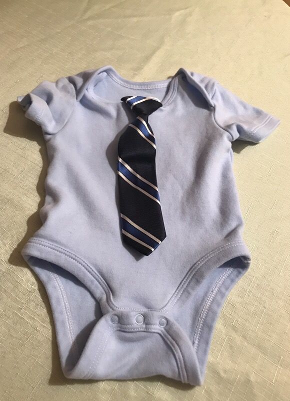 Newborn onesie with built-in tie 👔