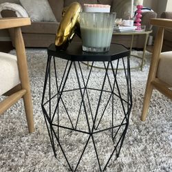 Black Geometric Side Table