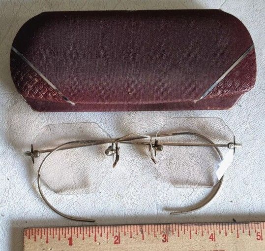 Vtg Rimless 14kt Glasses