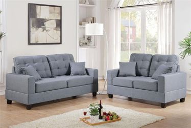Sofa & Loveseat - Gray Color