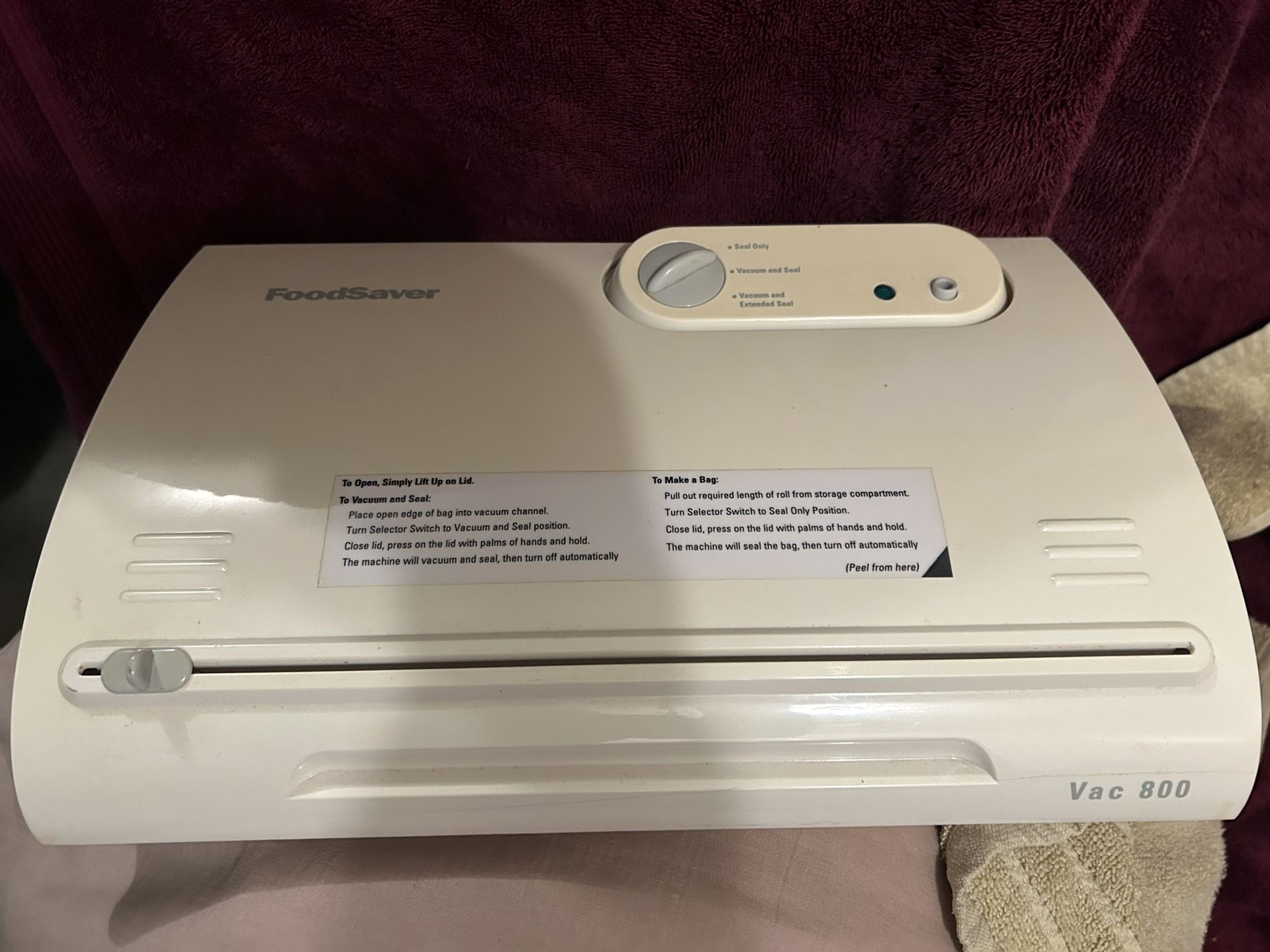 FoodSaver Vac 800 Vacuum Sealer – FREE
