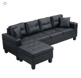 Brand new faux leather sectional