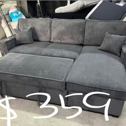 Ikea Style Sectional Sofa With Pullout Bed And Storage 89x59x36 "